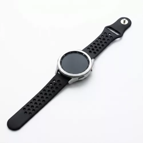 MYBANDZ Lélegző szilikon óraszíj- fekete/ 22mm