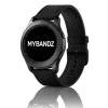 MYBANDZ Karbonszálas bőróraszíj / fekete / 22mm