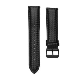 MYBANDZ Karbonszálas bőróraszíj / fekete / 22mm