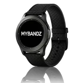 MYBANDZ Karbonszálas bőróraszíj / fekete / 22mm