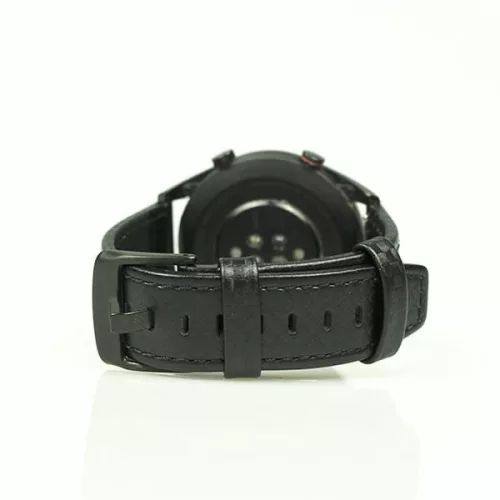 MYBANDZ Karbonszálas bőróraszíj / fekete / 22mm