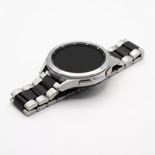 MYBANDZ Klasszikus fém óraszíj /ezüst-fekete/ 18mm