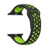 Apple Watch lélegző szilikon óraszíj /fekete-zöld/ 44/45/46/49 mm