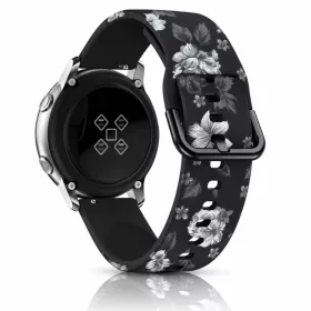   MYBANDZ Mintás szilikon óraszíj fém csattal /blackflower/ 20 mm