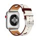 Apple Watch rally bőróraszíj /fehér-piros/ 44/45/46/49 mm