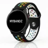 MYBANDZ Lélegző szilikon óraszíj- fekete-szivárvány/ 22mm