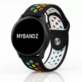   MYBANDZ Lélegző szilikon óraszíj- fekete-szivárvány/ 22mm