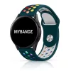 MYBANDZ Lélegző szilikon óraszíj- méregzöld-szivárvány/ 22mm