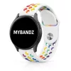 MYBANDZ Lélegző szilikon óraszíj- fehér-szivárvány/ 22mm