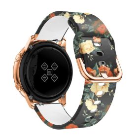   MYBANDZ Szilikon óraszíj rosegold csattal (virágmintás) / 22mm