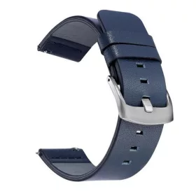   MYBANDZ Olasz prémium bőróraszíj - sötétkék ezüst csattal/ 22mm