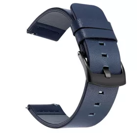   MYBANDZ Olasz prémium bőróraszíj / kék-fekete csattal / 22mm