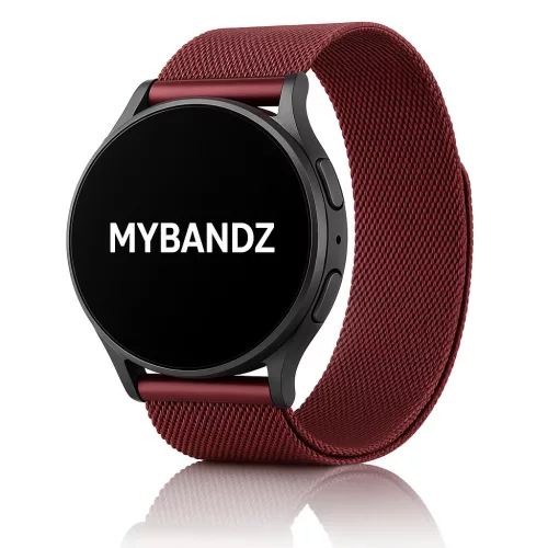 MYBANDZ Milánói mágneses fém óraszíj - piros/ 20mm