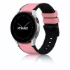 MYBANDZ Ívelt belül szilikon kívül bőr óraszíj - /pink/ 20mm
