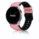 MYBANDZ Ívelt belül szilikon kívül bőr óraszíj - /pink/ 20mm