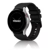 MYBANDZ Ívelt belül szilikon kívül bőr óraszíj - /fekete/ 20mm