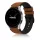 MYBANDZ Ívelt belül szilikon kívül bőr óraszíj - /barna/ 20mm