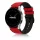 MYBANDZ Ívelt belül szilikon kívül bőr óraszíj- /piros/ 20mm