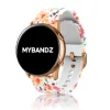 MYBANDZ Szilikon óraszíj rosegold csattal (virágmintás) / 20mm
