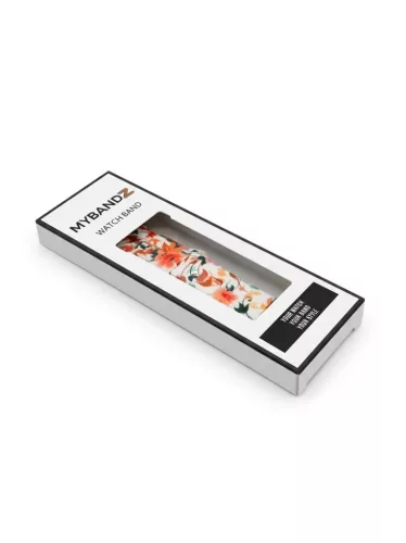 MYBANDZ Szilikon óraszíj rosegold csattal (virágmintás) / 20mm