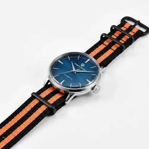 MYBANDZ Szövet óraszíj /fekete-narancs/ 22mm