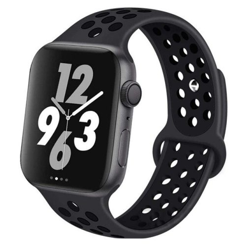 Apple Watch lélegző szilikon óraszíj /fekete/ 40/41 és 42mm
