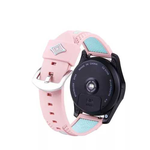 MYBANDZ Szilikon óraszíj púder-zöld csíkokkal/ 22mm