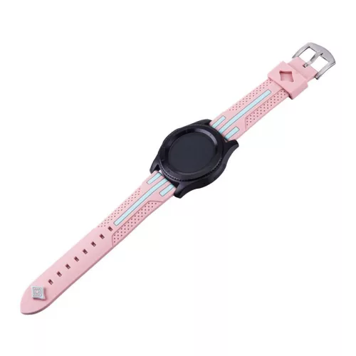 MYBANDZ Szilikon óraszíj púder-zöld csíkokkal/ 22mm