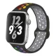 Apple Watch lélegző szilikon óraszíj /fekete-szivárvány/ 44/45/46/49 mm