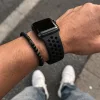 Apple Watch lélegző szilikon óraszíj /fekete/ 44/45/46/49 mm