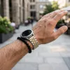 MYBANDZ Jubilee láncszemes fém óraszíj - ezüst-rosegold/ 20mm