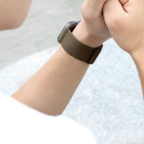 Apple Watch állítható rugalmas szövet óraszíj /barna/ 44/45/46/49 mm