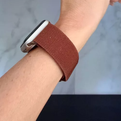 Apple Watch állítható rugalmas szövet óraszíj /sötétbarna/ 44/45/46/49 mm
