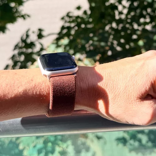 Apple Watch állítható rugalmas szövet óraszíj /sötétbarna/ 44/45/46/49 mm