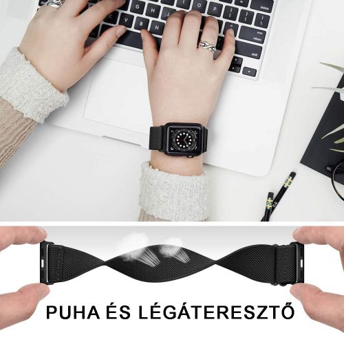 Apple Watch állítható rugalmas szövet óraszíj /púder/ 40/41 és 42mm