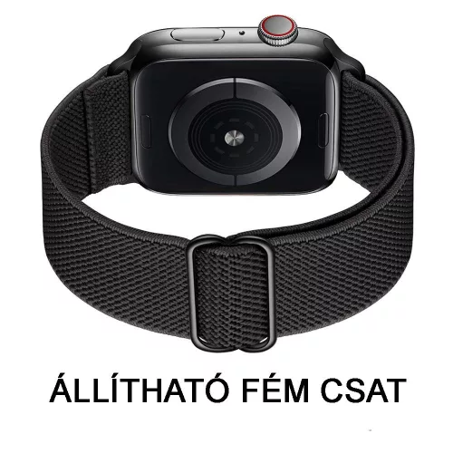 Apple Watch állítható rugalmas szövet óraszíj /fekete/ 40/41 és 42mm
