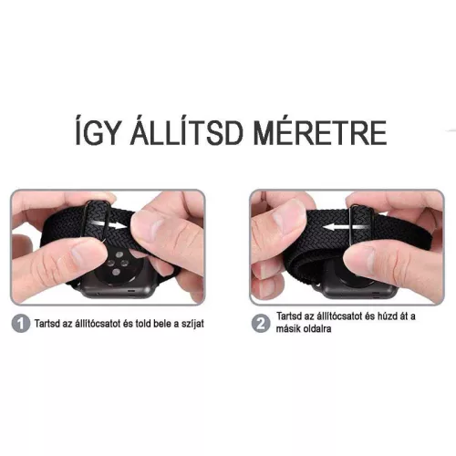 MYBANDZ Állítható elasztikus szövet óraszíj /kék/ 22mm