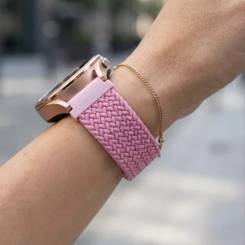 MYBANDZ Állítható elasztikus szövet óraszíj /púder/ 22mm