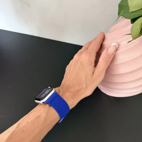 Apple Watch állítható rugalmas szövet óraszíj /kék/ 44/45/46/49 mm