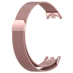   MYBANDZ Mi Band 8 - Milánói mágneses fém óraszíj - pink-arany