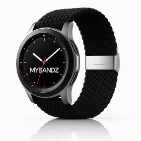   MYBANDZ Állítható fonott szövet óraszíj / fekete / 20mm