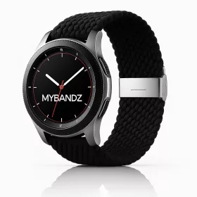   MYBANDZ Állítható fonott szövet óraszíj / fekete / 20mm