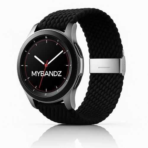MYBANDZ Állítható fonott szövet óraszíj / fekete / 20mm