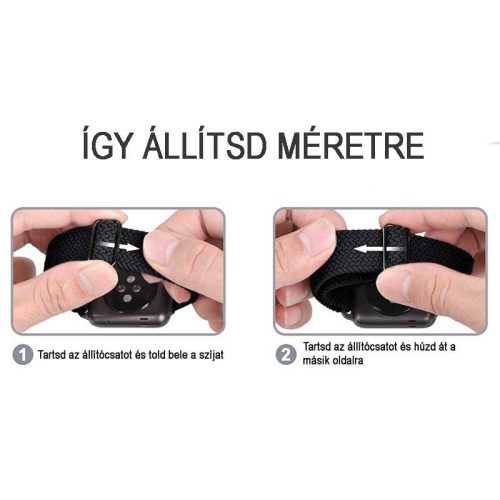 MYBANDZ Állítható elasztikus szövet óraszíj /piros/ 20mm