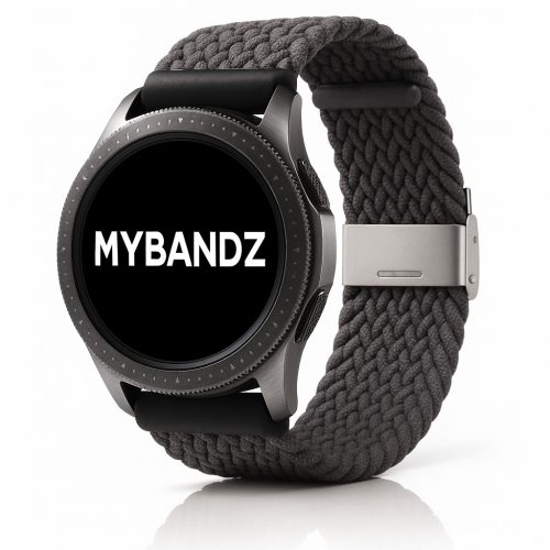 MYBANDZ Állítható fonott szövet óraszíj /szürke/ 20mm