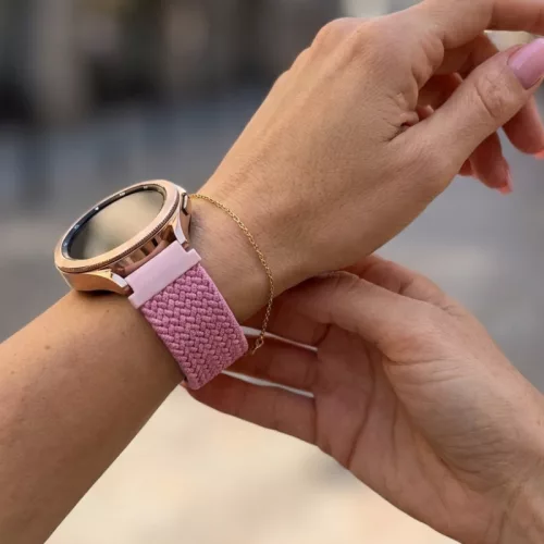 MYBANDZ Állítható elasztikus szövet óraszíj /rózsaszín/ 20mm