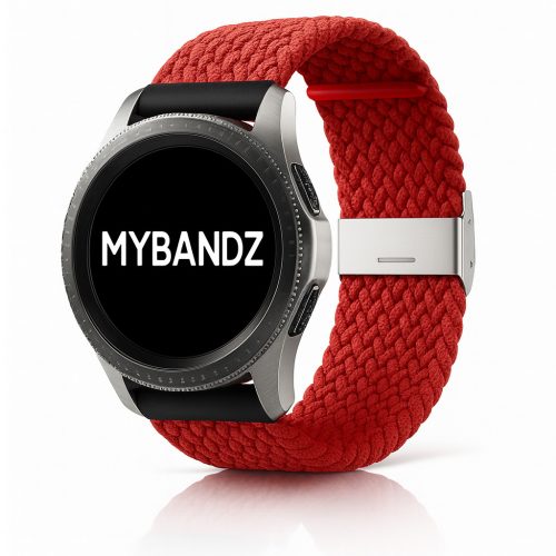 MYBANDZ Állítható fonott szövet óraszíj /piros/ 20mm