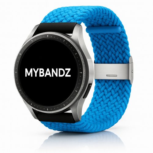 MYBANDZ Állítható fonott szövet óraszíj /égkék/ 20mm