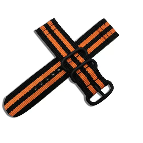 MYBANDZ Szövet óraszíj /fekete-narancs/ 20mm