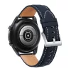 MYBANDZ Elegáns sötét kék bőróraszíj ezüst csattal / 20mm
